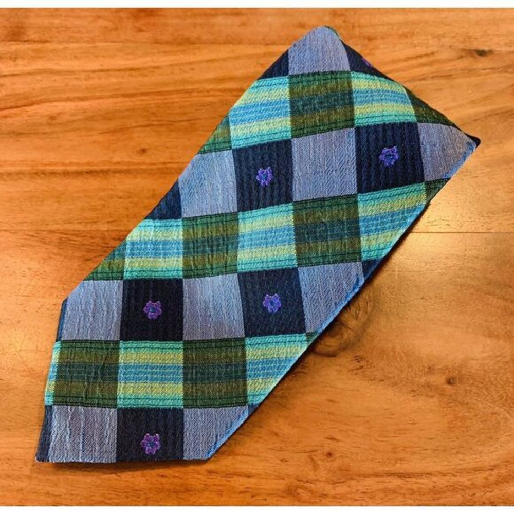 Ungaro Paris 100% Silk Unique Gun Club Check‎ Tie Made In Italy